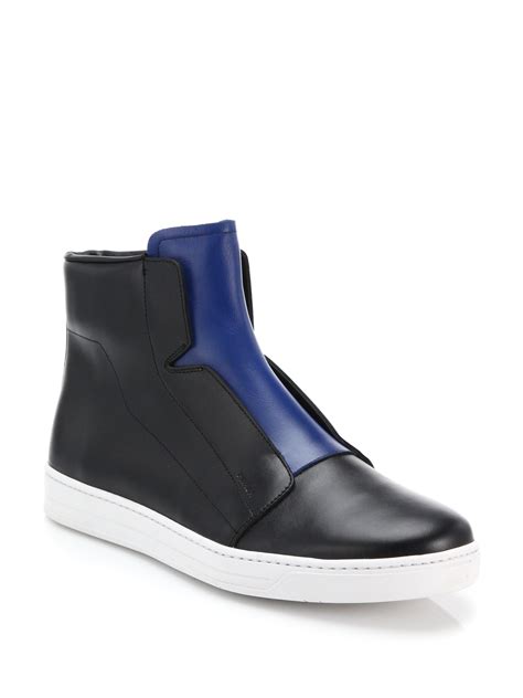 prada slip on|high top black Prada sneakers.